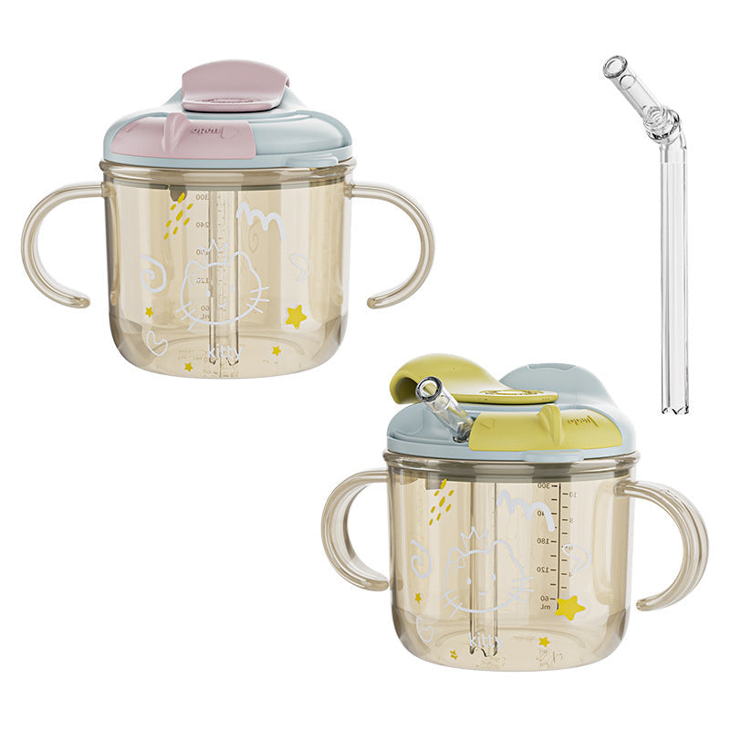 Direct Sale from the Manufacturer: Children's Milk Cup, Household Soy Milk Cup, Drinking Straw, Milk Cup with Scale, Pp Material, Three-In-One Use