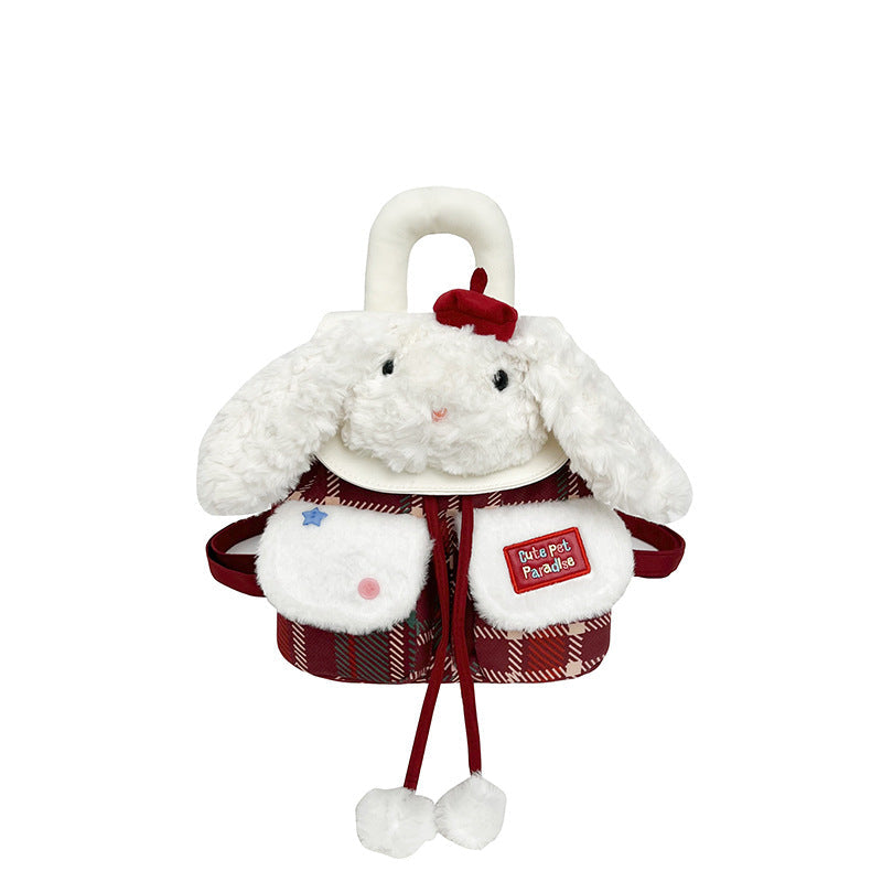 Japanese-Style Ins Cartoon Plush Puppy Backpack, Fashionable New Cute Bag, Girly Travel Toy Bag
