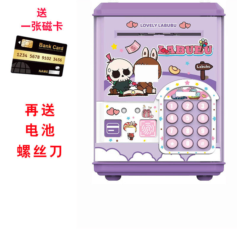 Children's password piggy bank can enter and exit fingerprint password box swipe card large capacity piggy bank toy early education cross-border