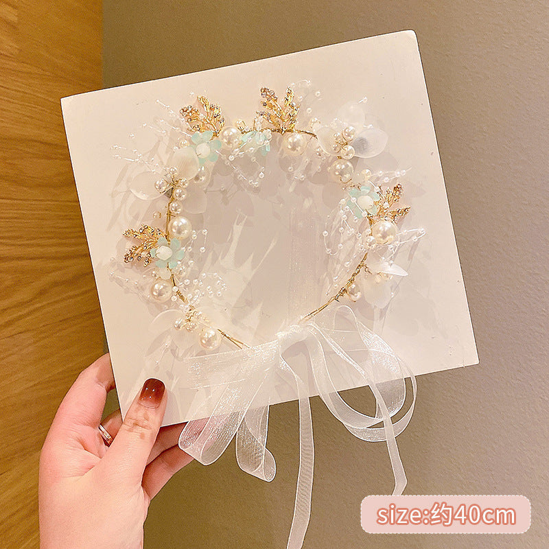 Children's New Year's Day Crown Headwear Girls' Headband New Year Princess Crown Hair Accessories Flower Children's Hairband Girls' Hairpin Hairpin Flower