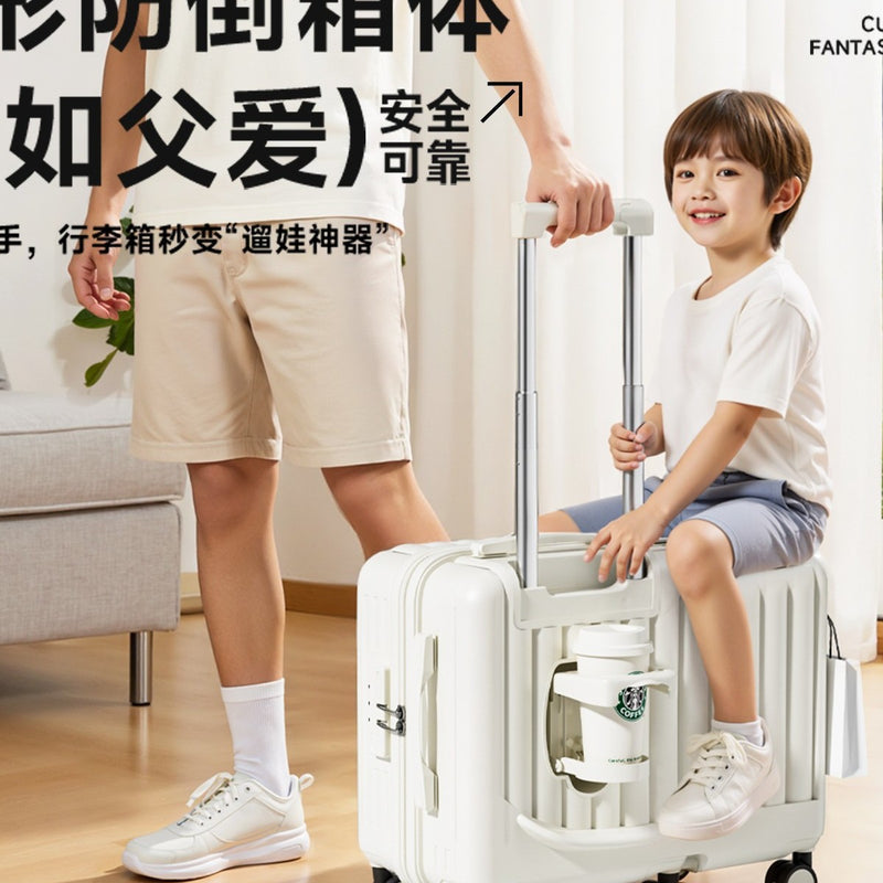 New Factory Direct Sale Children's Ride-On Suitcase 20-Inch Multi-Functional Lightweight Trolley Suitcase with Universal Wheels