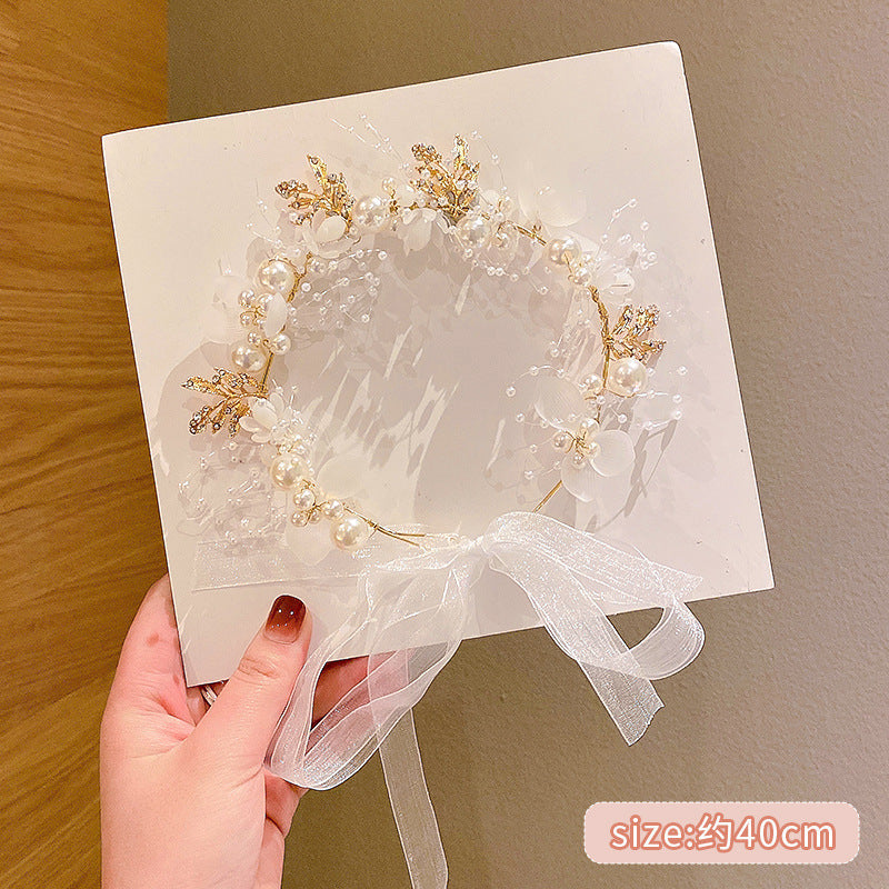 Children's New Year's Day Crown Headwear Girls' Headband New Year Princess Crown Hair Accessories Flower Children's Hairband Girls' Hairpin Hairpin Flower