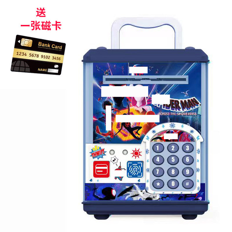 Children's password piggy bank can enter and exit fingerprint password box swipe card large capacity piggy bank toy early education cross-border