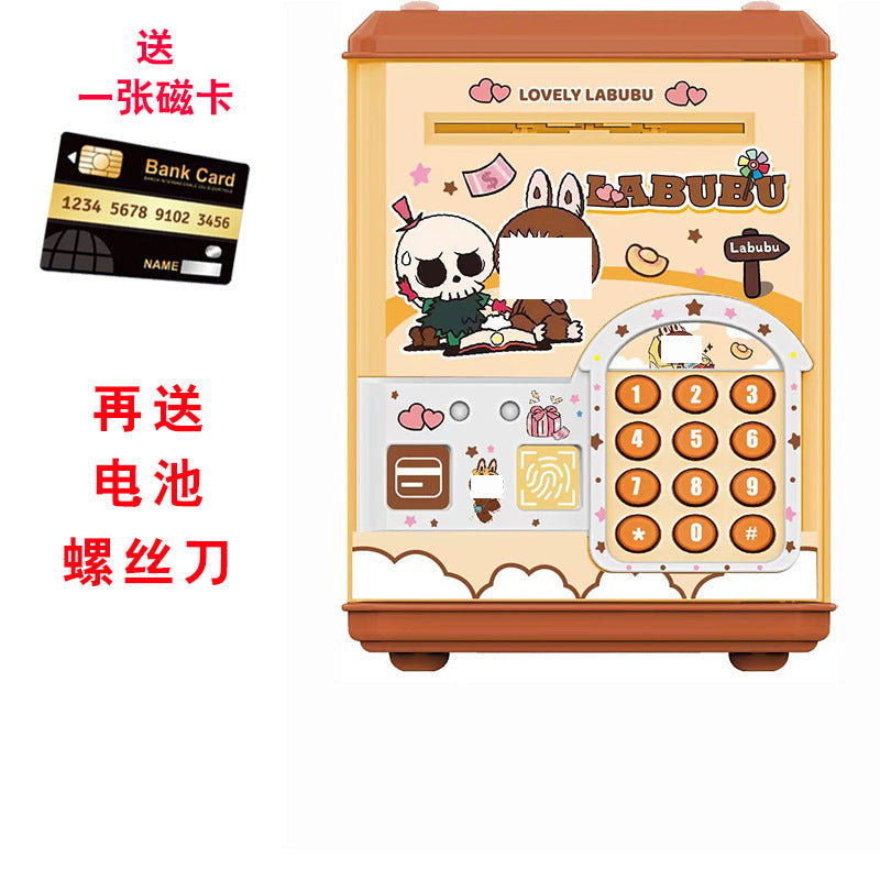Children's password piggy bank can enter and exit fingerprint password box swipe card large capacity piggy bank toy early education cross-border