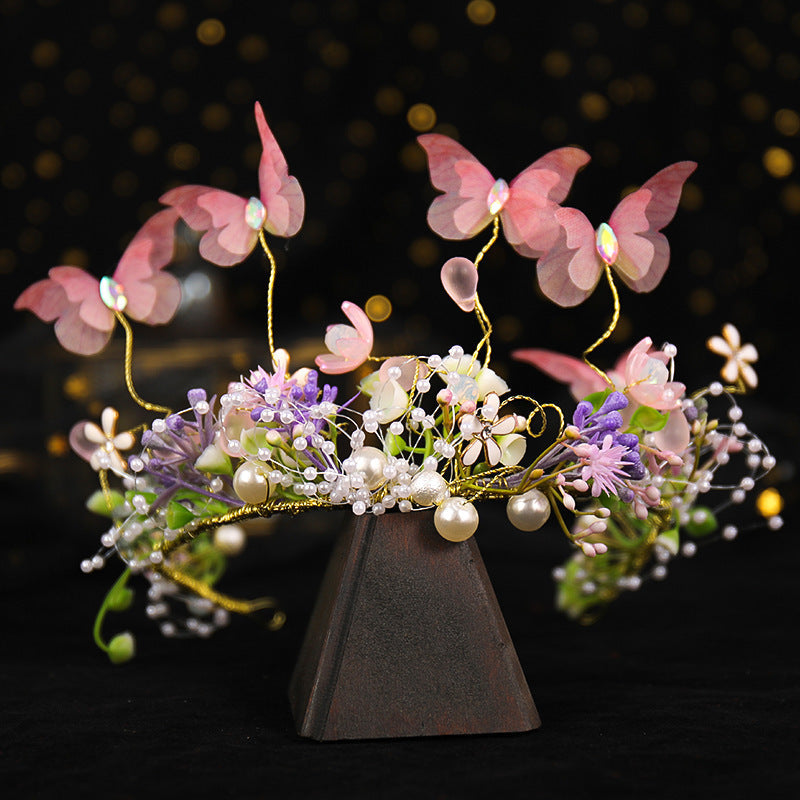 Children's New Year's Day Crown Headwear Girls' Headband New Year Princess Crown Hair Accessories Flower Children's Hairband Girls' Hairpin Hairpin Flower