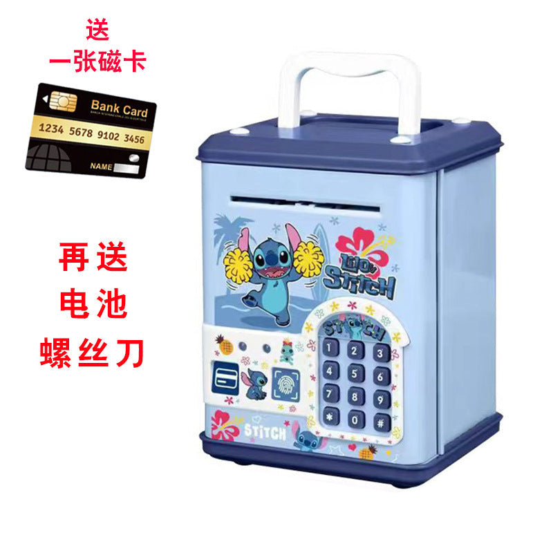 Children's password piggy bank can enter and exit fingerprint password box swipe card large capacity piggy bank toy early education cross-border