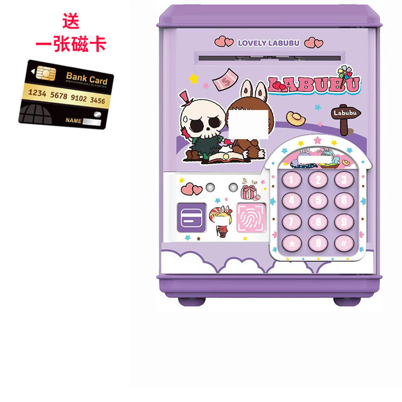 Children's password piggy bank can enter and exit fingerprint password box swipe card large capacity piggy bank toy early education cross-border