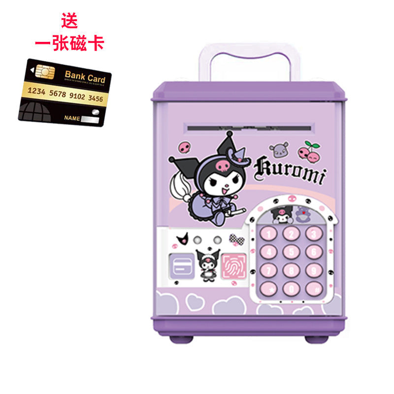 Children's password piggy bank can enter and exit fingerprint password box swipe card large capacity piggy bank toy early education cross-border