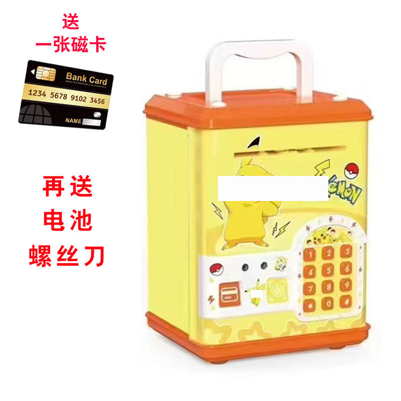 Children's password piggy bank can enter and exit fingerprint password box swipe card large capacity piggy bank toy early education cross-border