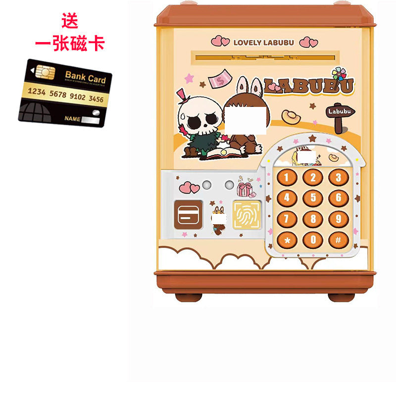 Children's password piggy bank can enter and exit fingerprint password box swipe card large capacity piggy bank toy early education cross-border