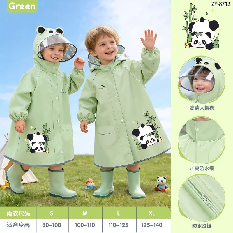 Zhengyu Raincoat for Children, One-Piece, Suitable for 6-12-Year-Old Primary School Students, Eva Full-Body Rain Poncho for Heavy Rain