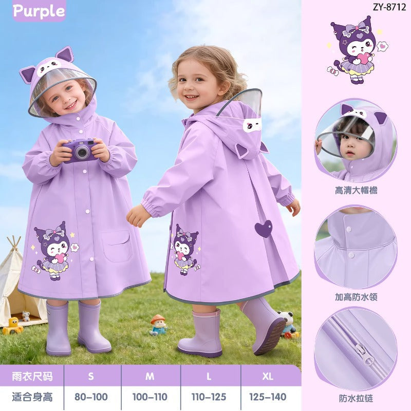 Zhengyu Raincoat for Children, One-Piece, Suitable for 6-12-Year-Old Primary School Students, Eva Full-Body Rain Poncho for Heavy Rain