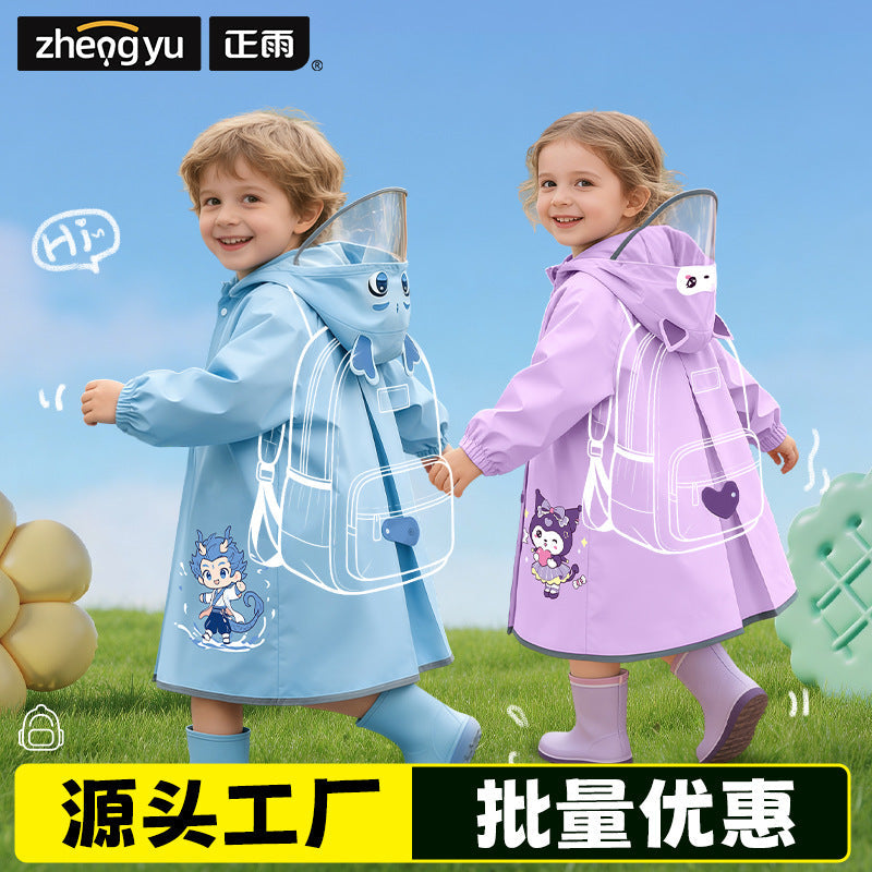 Zhengyu Raincoat for Children, One-Piece, Suitable for 6-12-Year-Old Primary School Students, Eva Full-Body Rain Poncho for Heavy Rain