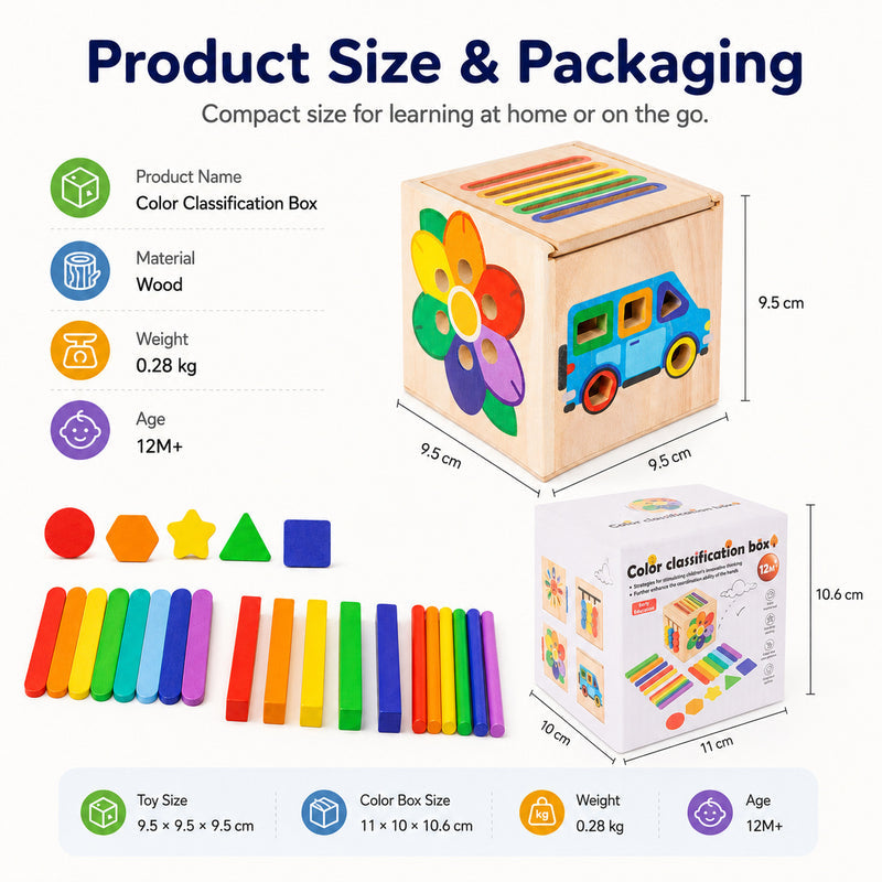 Kindergarten Enlightenment Teaching Aids Shape Matching Cognitive Classification Box Wooden Early Education 0-3 Years Old Baby Children's Toys