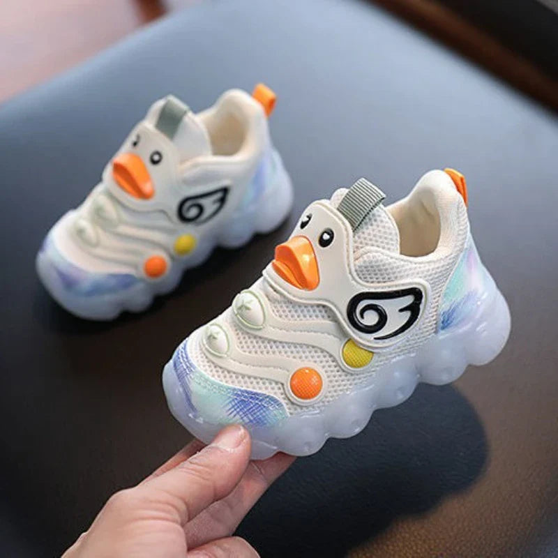 Кроссовки Cartoon Girl Shoe 2025autumn New Kid Luminous Shoe Cute Baby Shoe Soft Sole Boy Running Shoes Versatile Gril Sneakers