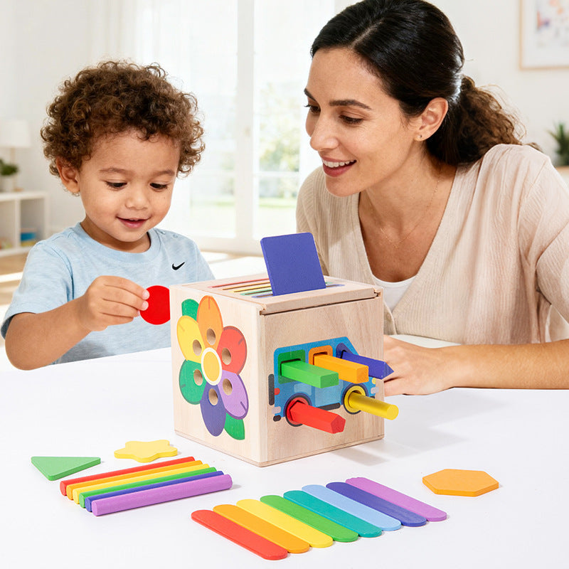 Kindergarten Enlightenment Teaching Aids Shape Matching Cognitive Classification Box Wooden Early Education 0-3 Years Old Baby Children's Toys