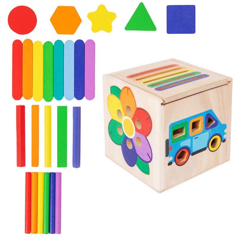 Kindergarten Enlightenment Teaching Aids Shape Matching Cognitive Classification Box Wooden Early Education 0-3 Years Old Baby Children's Toys