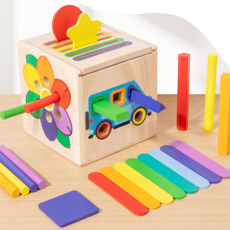 Kindergarten Enlightenment Teaching Aids Shape Matching Cognitive Classification Box Wooden Early Education 0-3 Years Old Baby Children's Toys