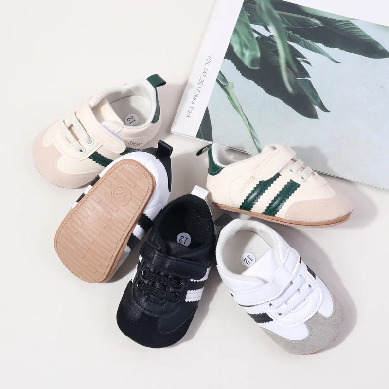 2025 New Style Baby Boys And Girls First Walkers Shoes Classic Striped Anti Slip Sole Soft for Toddlers