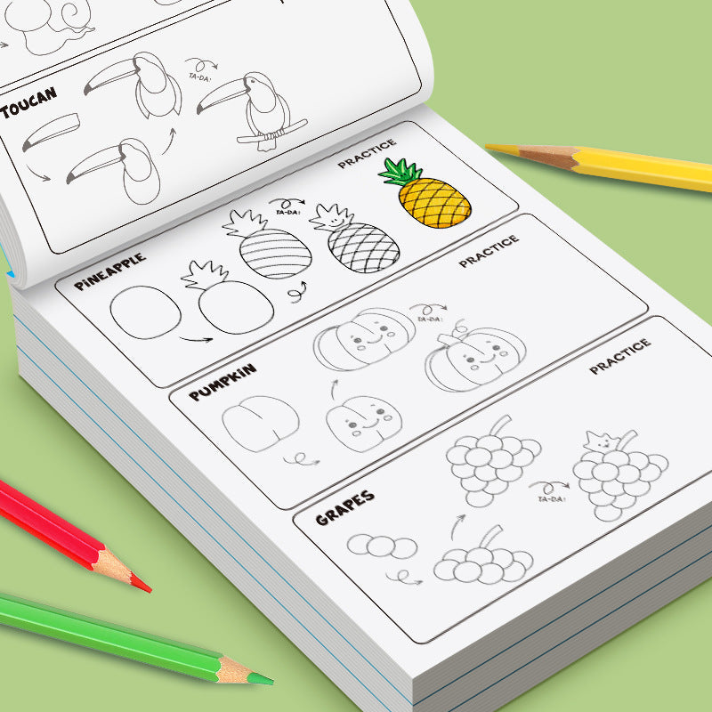 Cross-Border Popular Children's Step-By-Step Drawing Book, Coloring Book, Pattern Breakdown Drawing Book, Teaching You How to Draw, Book Toy