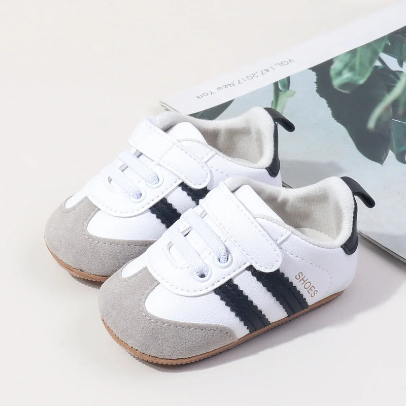 2025 New Style Baby Boys And Girls First Walkers Shoes Classic Striped Anti Slip Sole Soft for Toddlers
