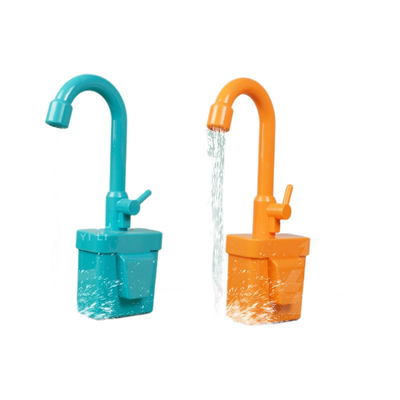 Electric Faucet Toy Circulating Water Play House Artificial Kitchen Sink Wooden Play Table Sink Matching