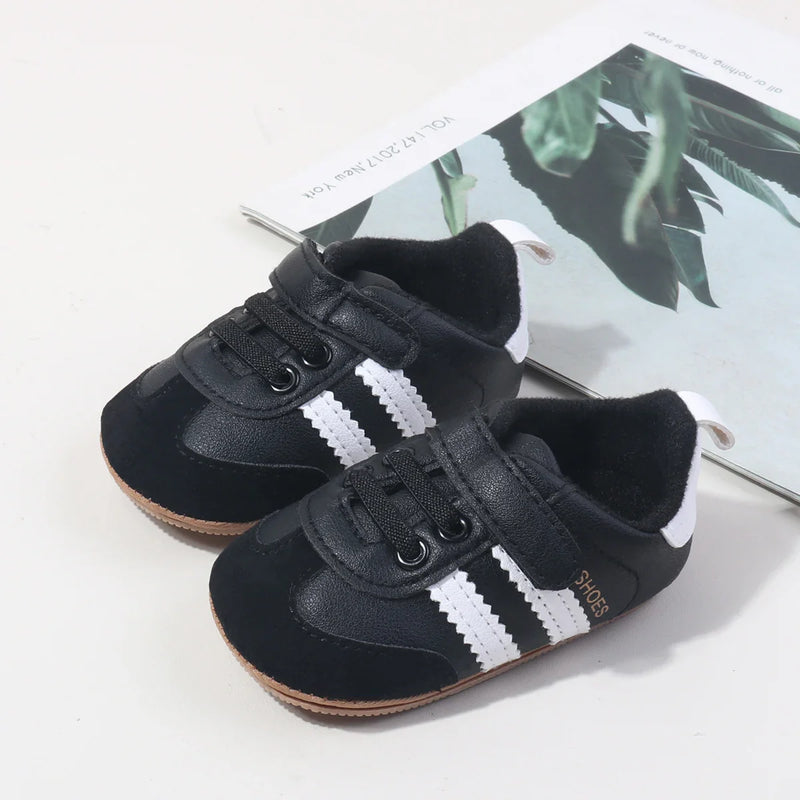 2025 New Style Baby Boys And Girls First Walkers Shoes Classic Striped Anti Slip Sole Soft for Toddlers