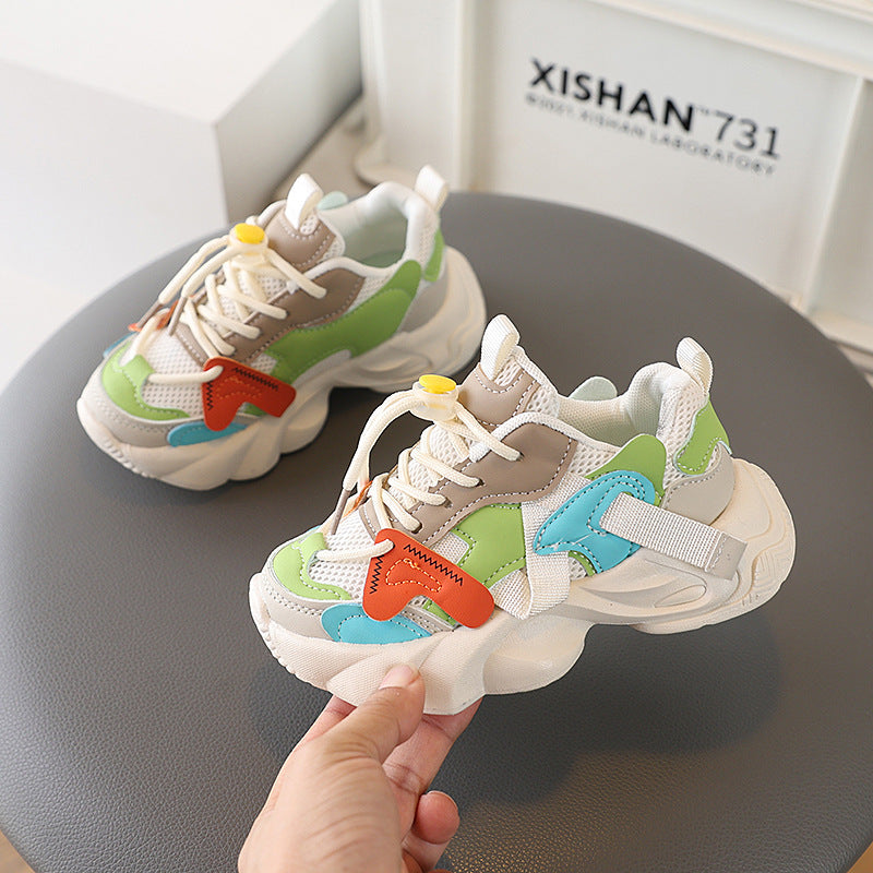Boys' Sports Shoes, Spring and Autumn New Models, Baby Toddler Shoes, Children's Breathable Double Mesh Shoes, Girls' Non-Slip Soft-Soled Casual Shoes