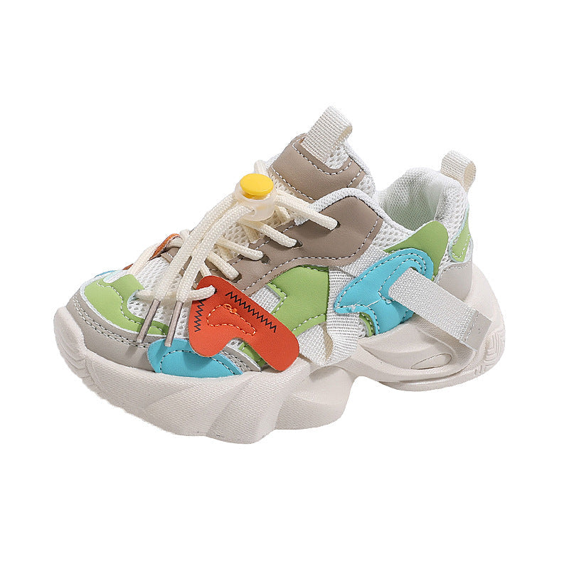 Boys' Sports Shoes, Spring and Autumn New Models, Baby Toddler Shoes, Children's Breathable Double Mesh Shoes, Girls' Non-Slip Soft-Soled Casual Shoes