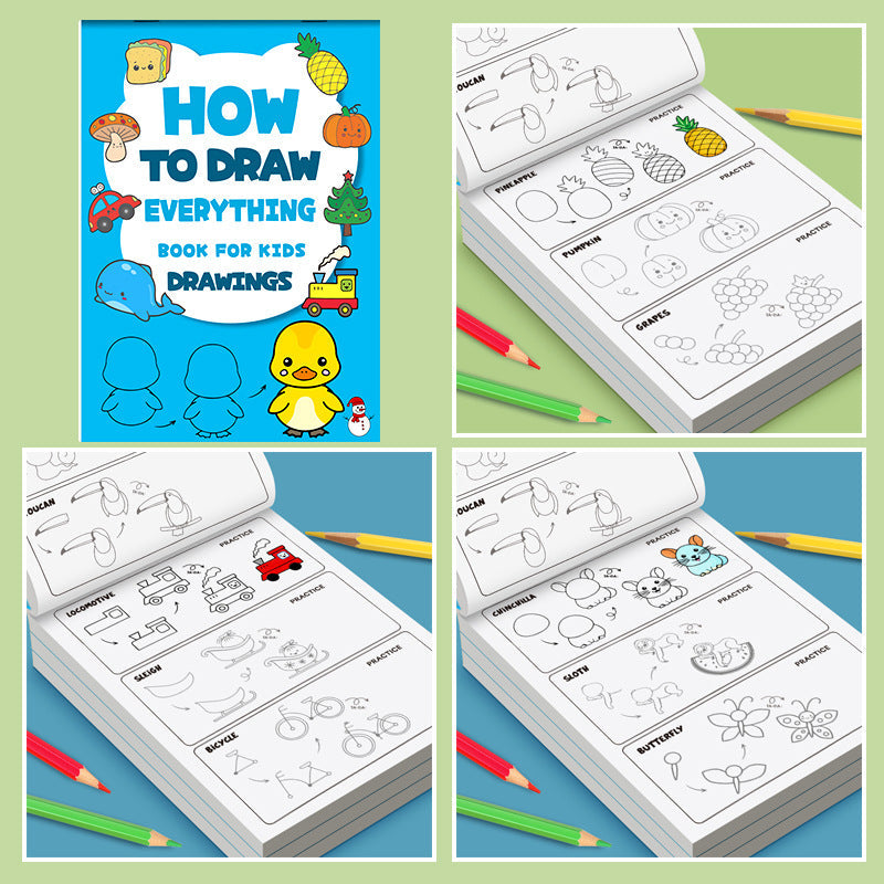Cross-Border Popular Children's Step-By-Step Drawing Book, Coloring Book, Pattern Breakdown Drawing Book, Teaching You How to Draw, Book Toy