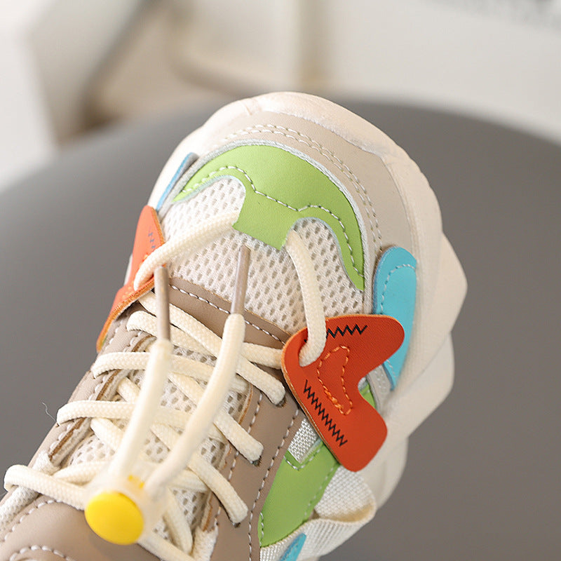 Boys' Sports Shoes, Spring and Autumn New Models, Baby Toddler Shoes, Children's Breathable Double Mesh Shoes, Girls' Non-Slip Soft-Soled Casual Shoes