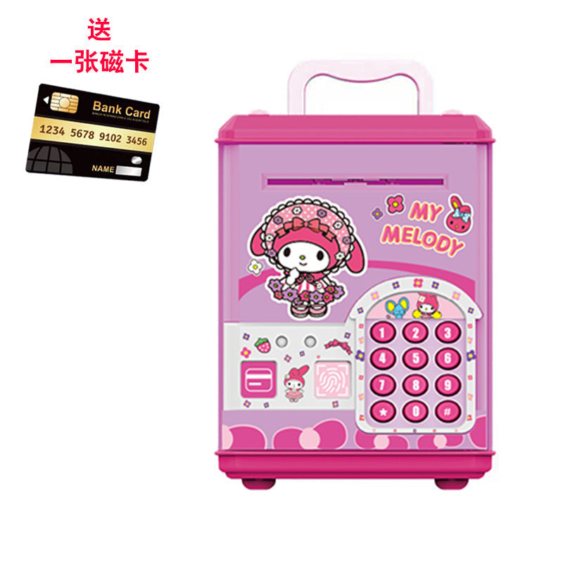 Children's password piggy bank can enter and exit fingerprint password box swipe card large capacity piggy bank toy early education cross-border