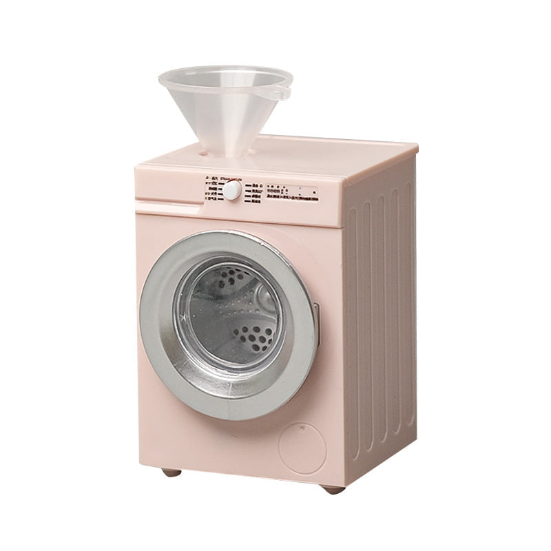 1:12 Toy Miniature Washing Machine Home Appliance Model Dollhouse Prop Rechargeable Version That Can Rotate and Wash