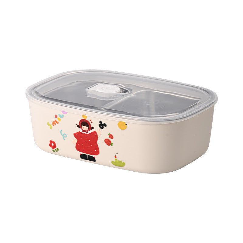 304 Stainless Steel Lunch Box for Students, High-Looking Cartoon Lunch Box for Office Workers, Microwaveable Compartmented Japanese Lunch Box