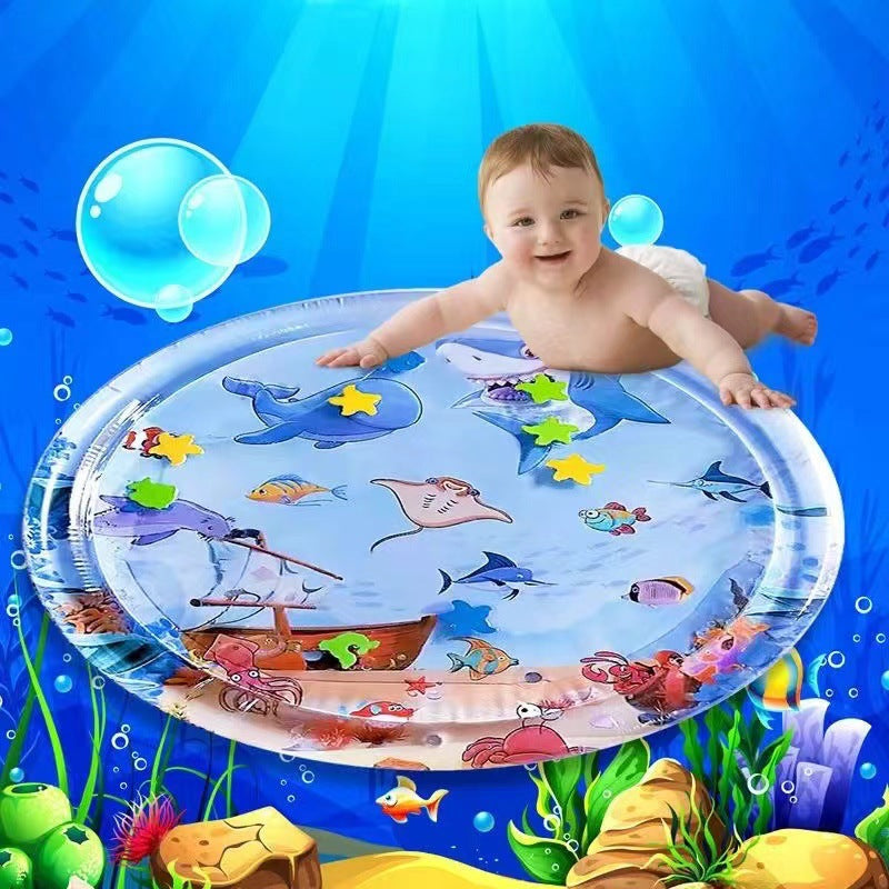 New Ocean Fish Baby Round Inflatable Kids Crawling Water Mat – Super Large “Patty Pat” Play Toy Ice Pad