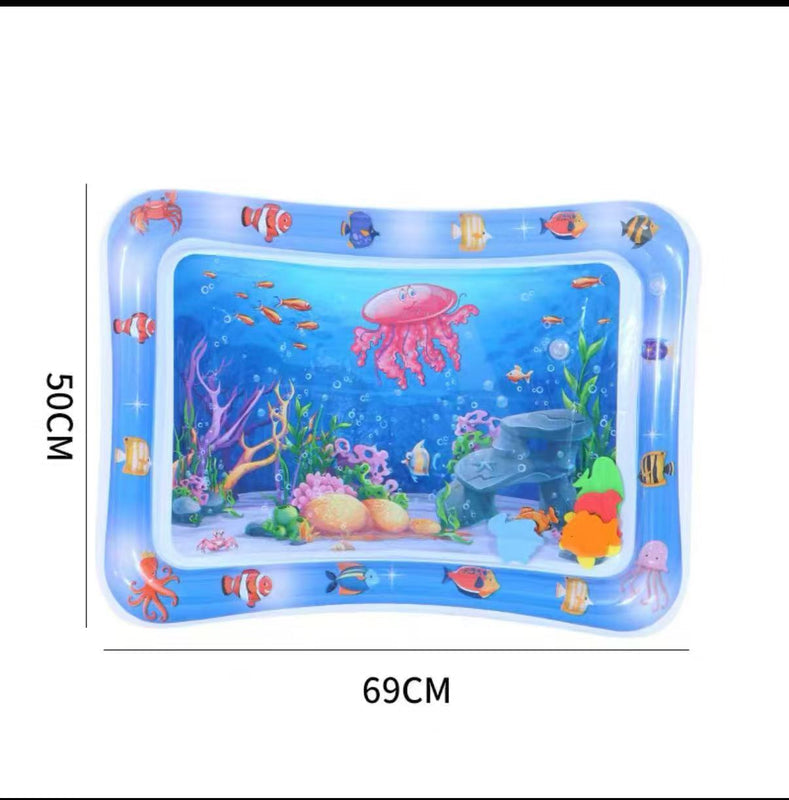 New Ocean Fish Baby Round Inflatable Kids Crawling Water Mat – Super Large “Patty Pat” Play Toy Ice Pad