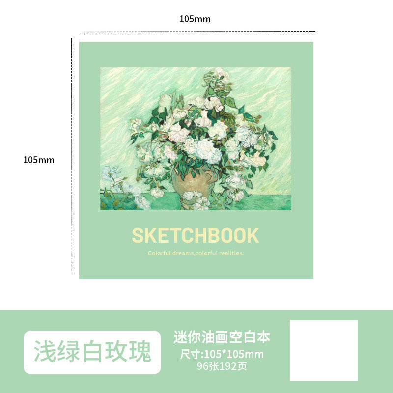 Mini Painting Book, Oil Painting Square Small Painting Book, Portable Blank Simple Drawing Book, Sketch Hand-Painted Drawing Book, Sketch Book
