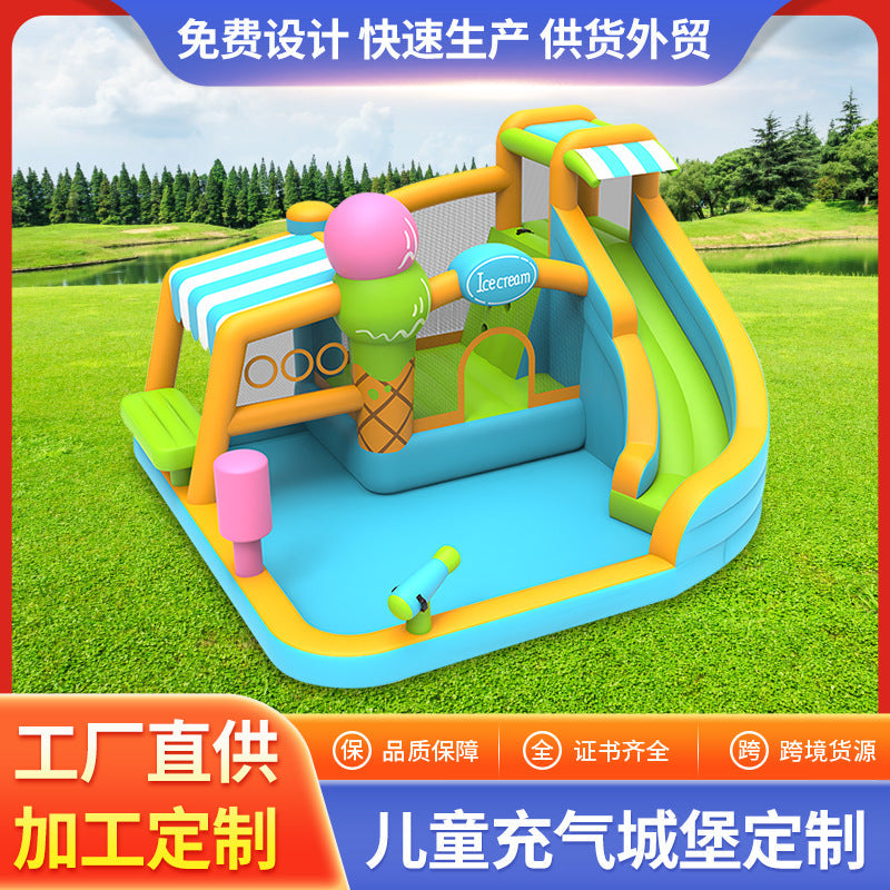 Children's Home Inflatable Castle, Shopping Mall Trampoline, Children's Slide, Jumping Bed, Outdoor Inflatable Water Spray Castle, Naughty Castle