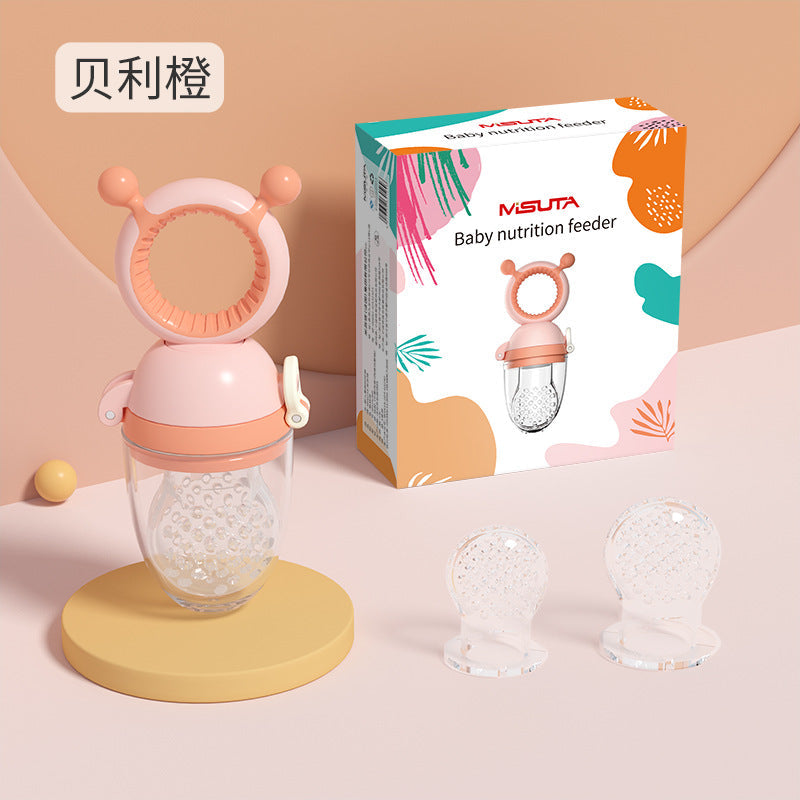 Misuta Fruit and Vegetable Baby Bite Bag Baby Eating Fruit Food Supplement Pacifier Molar Kidsren's Teether Rotating Push