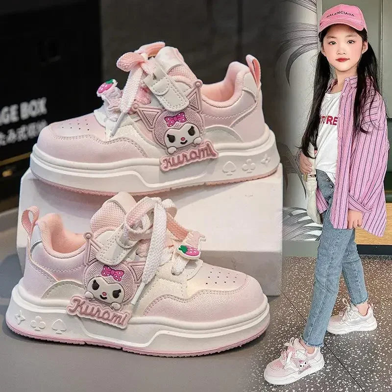 Girl Kuromi Sports Shoes Tennis Shoes New Sanrio Hello Kitty Kawaii Child Cartoon Breathable Casual Shoes Cute Fashion Gift