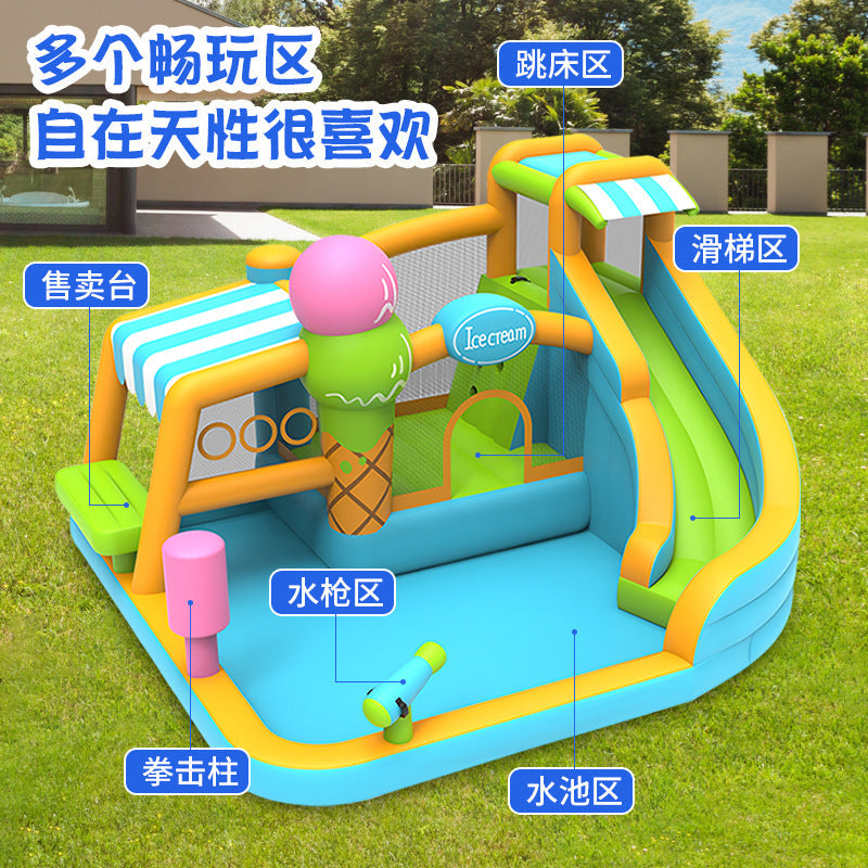 Children's Home Inflatable Castle, Shopping Mall Trampoline, Children's Slide, Jumping Bed, Outdoor Inflatable Water Spray Castle, Naughty Castle