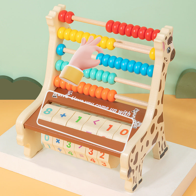 Children's Montessori Arithmetic Calculation Frame Addition and Subtraction Counting Tool Abacus Teaching Aids Kindergarten Enlightenment First Grade