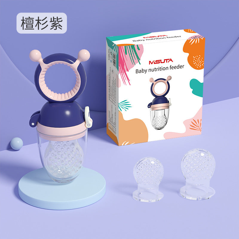 Misuta Fruit and Vegetable Baby Bite Bag Baby Eating Fruit Food Supplement Pacifier Molar Kidsren's Teether Rotating Push