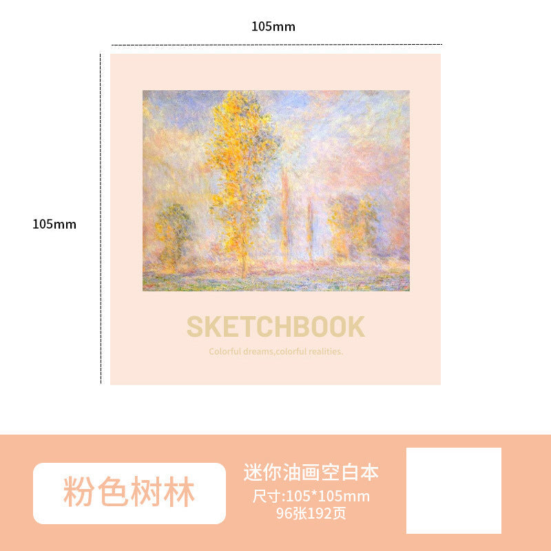 Mini Painting Book, Oil Painting Square Small Painting Book, Portable Blank Simple Drawing Book, Sketch Hand-Painted Drawing Book, Sketch Book