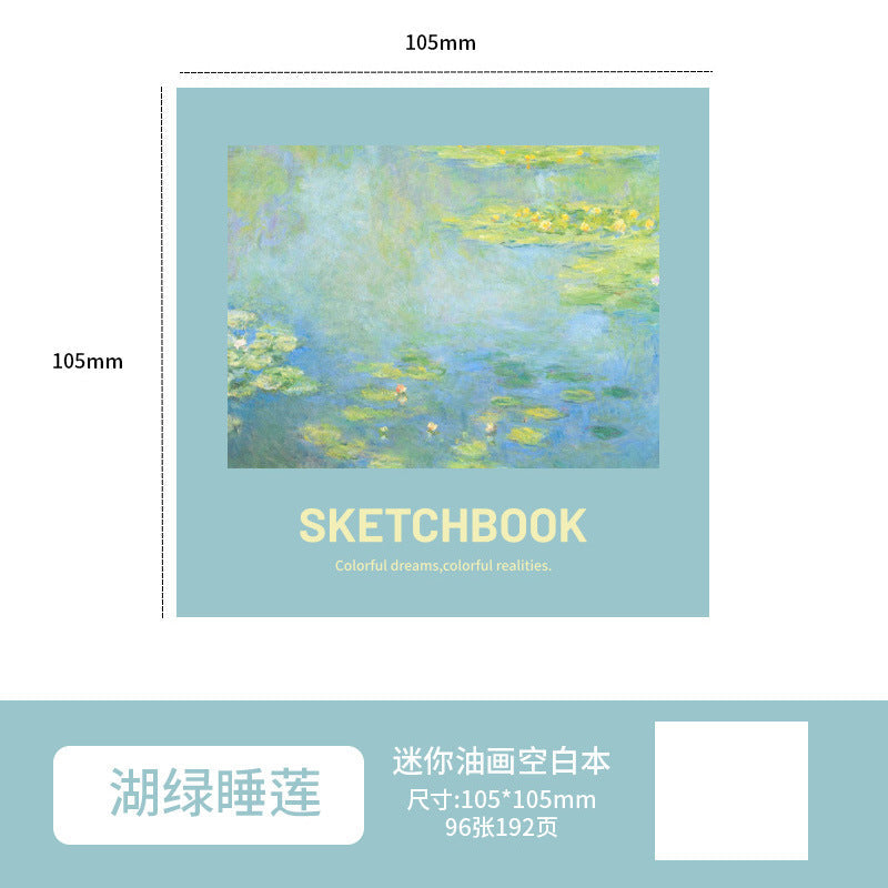 Mini Painting Book, Oil Painting Square Small Painting Book, Portable Blank Simple Drawing Book, Sketch Hand-Painted Drawing Book, Sketch Book