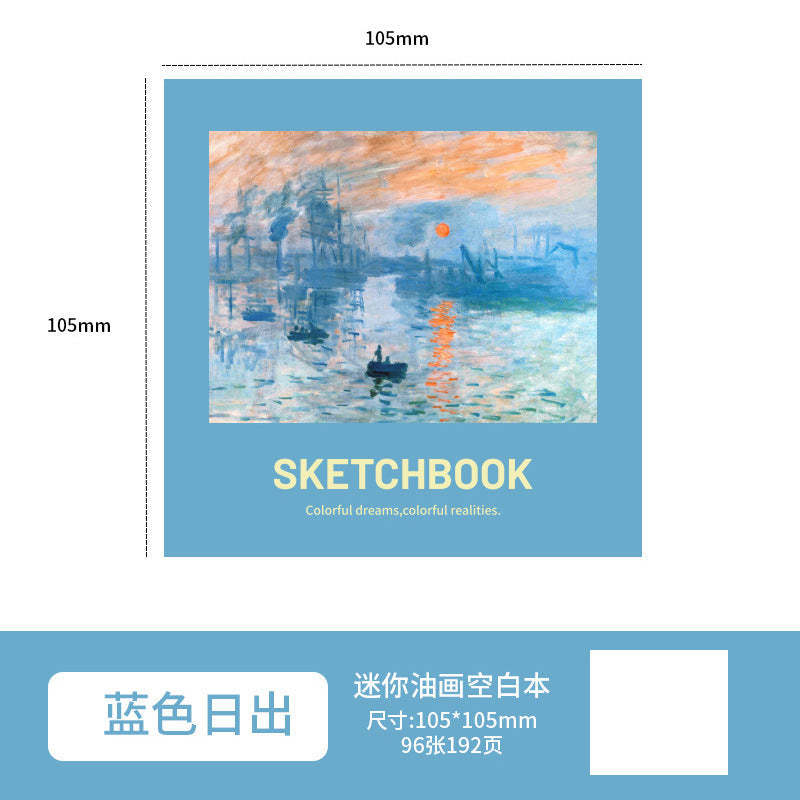 Mini Painting Book, Oil Painting Square Small Painting Book, Portable Blank Simple Drawing Book, Sketch Hand-Painted Drawing Book, Sketch Book
