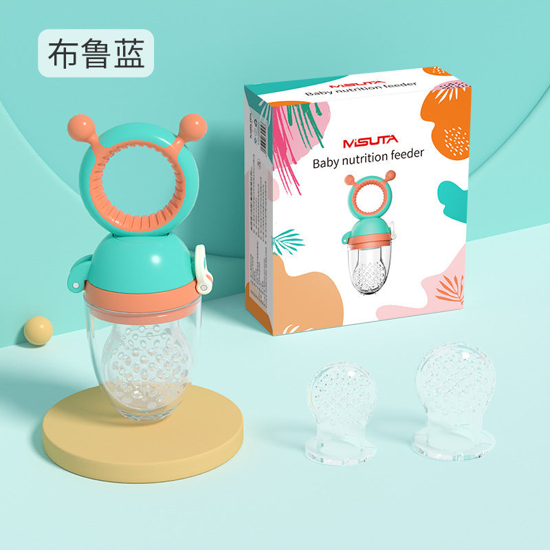 Misuta Fruit and Vegetable Baby Bite Bag Baby Eating Fruit Food Supplement Pacifier Molar Kidsren's Teether Rotating Push