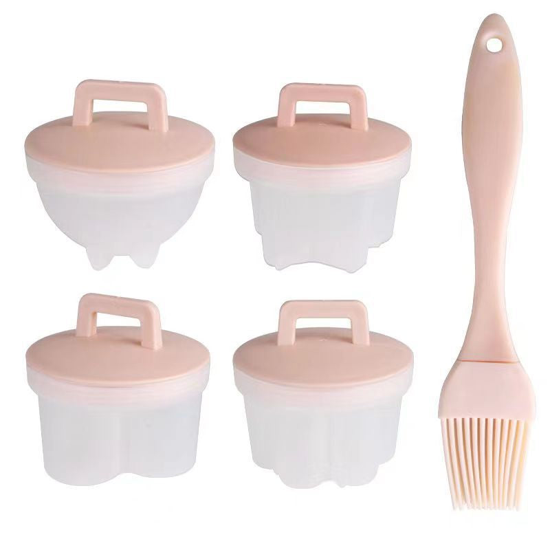 Kitchen Steamed Egg Maker 4-Piece Set – Breakfast Egg Cooker Mold, DIY Creative Egg Cooking Set, Boxed
