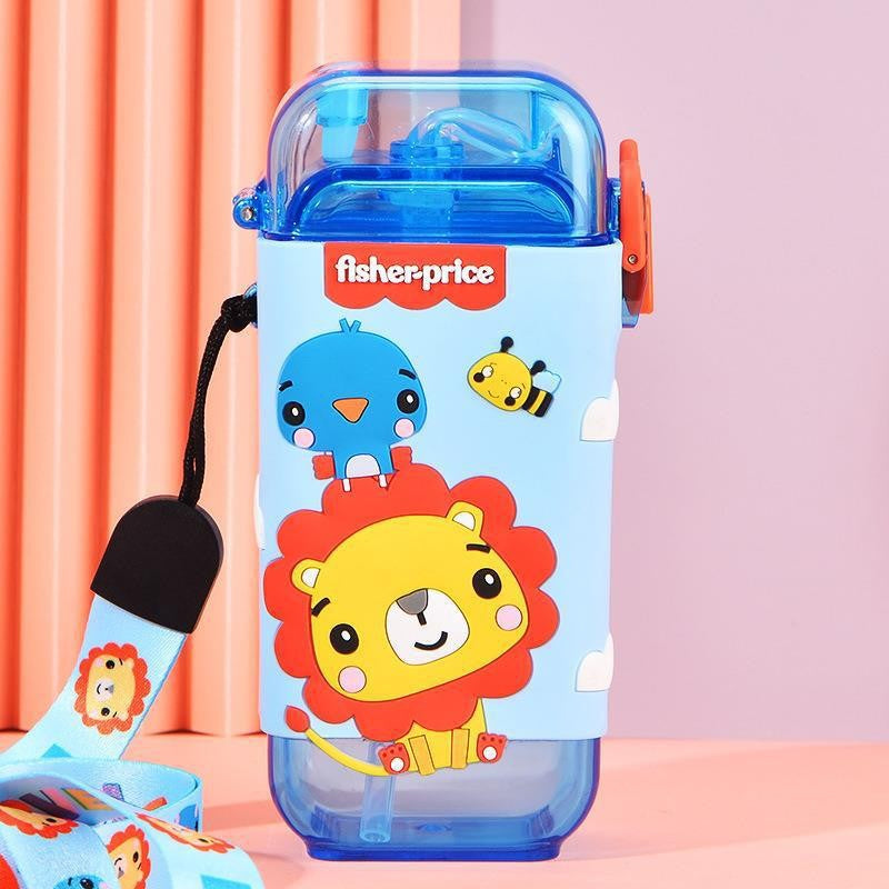 Fisher-Price Kidsren's Water Cup Baby Sippy Cup Summer Cup Rope Learning Drinking Cup Male and Female Students Sports Outdoor Water Kettle