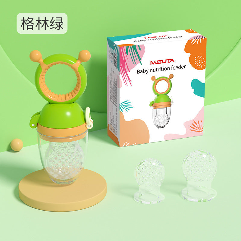Misuta Fruit and Vegetable Baby Bite Bag Baby Eating Fruit Food Supplement Pacifier Molar Kidsren's Teether Rotating Push